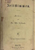 Adolf Jellinek. Zeitstimmen vol.2 Wien 1871