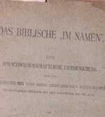 Julius Boehmer. "im Namen" hebräische בשם
