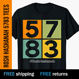 Rosh Hashanah 5783 t-shirts free shipping and free returns 